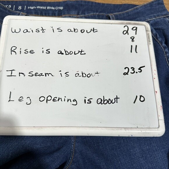 Talbots High Waist Wide Leg Crop Capris Women Sz 8 Cuffed Hem Pockets Summer - Picture 9 of 9